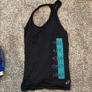 Inspirational quote racer back tank top